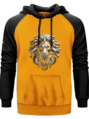 Silver And Gold Lion Sarı Renk Reglan Kol Kapşonlu Sweatshirt