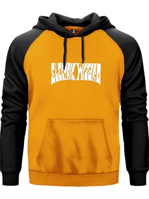 Electric Wizard Text Sarı Renk Reglan Kol Kapşonlu Sweatshirt