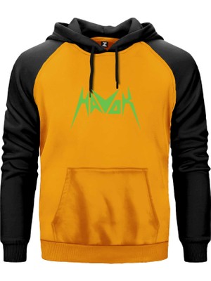 Havok Green Logo Sarı Renk Reglan Kol Kapşonlu Sweatshirt