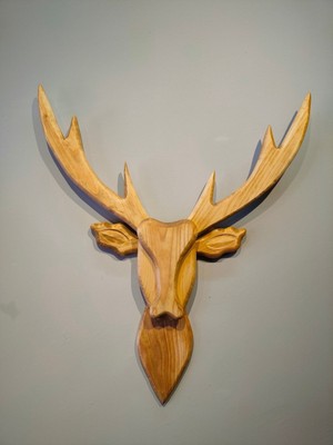 Ahşap Geyik Kafası / Duvar Dekoru