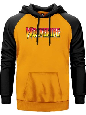 Wolverine Color Text Sarı Renk Reglan Kol Kapşonlu Sweatshirt
