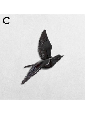 Dekoratif Üç Boyutlu Uçan Kuş Duvar Dekoru Model C Biblo