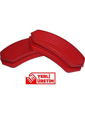 Mediterian Kırmızı silikon tencere ve tava tutacağı seti, 2'li, 9x4 cm, dayanıklı ve şık
