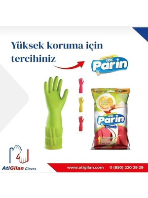 Mediterian Renkli 40 cm Uzun Konç Pamuk Eldiven, Bulaşık ve Temizlik için, L beden