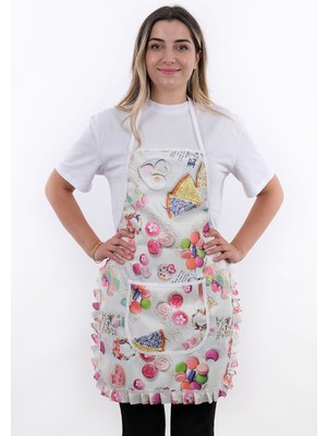 Mediterian Su geçirmez, şık ve pratik mutfak önlüğü, 50x70, kahverengi