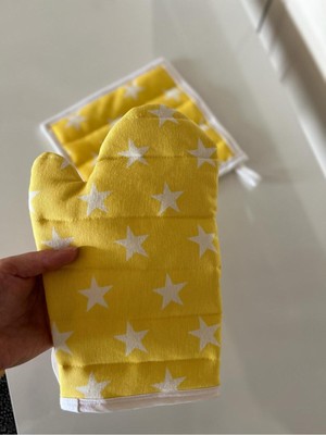 Mediterian Isıya Dayanıklı Fırın Eldiveni ve Tutacak Seti, Güvenli ve Pratik Kullanım, 27 cm, Turuncu