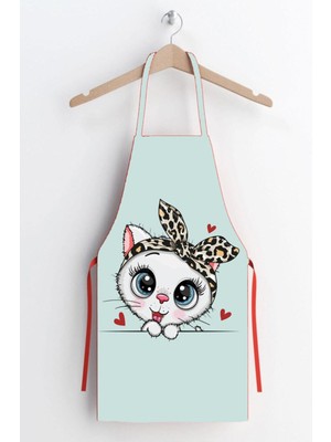 Mediterian Yeşil-Beyaz Pastacı Teyze Mutfak Önlüğü, 55x75, polyester, leke tutmaz özelliklerle