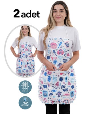 Jarse Frilly Ikili Paket Sıvı Geçirmez Su Geçirmez Mutfak Önlüğü