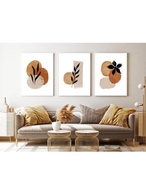 Gerçek Ahşap Salon Dekor 3 Lu