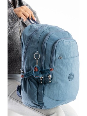 Duomino Krinkıl Suya Dayanıklı Büyük Boy Siyah Klinkır Sırt Çantası Seyahat Okul Çanta 14 Lise