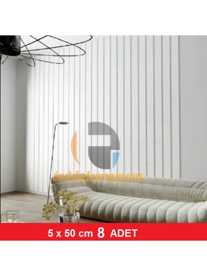 Tsd Dekorasyon Ahşap Şerit Duvar Panelleri Beyaz