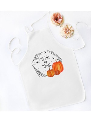 Mediterian Renkli Halloween temalı mutfak önlüğü, eğlenceli ve şık tasarım, pamuk polyester.