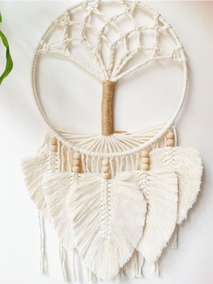 El Yapımı Hayat Ağacı Makrome Duvar Dekoru Yaşam Ağacı Duvar Süsü-Bohemshop.com