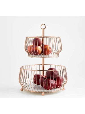 Cora Bakır 2 Katlı Meyve Sepeti, Şık ve Pratik Tasarım