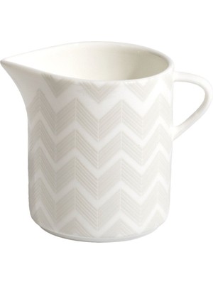 Zig-Zag Kremalık Sürahi Ikonik Desenli Bone China & Porselen