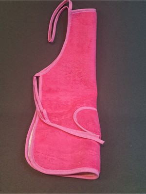 Mediterian Peluş mutfak önlüğü, su geçirmez, pembe ve sarı renk, 50x70 cm, pamuk polyester