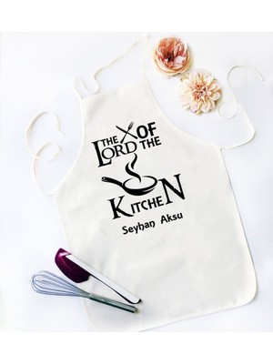 Kişiye Özel Lord Of The Kitchen Tasarımlı Beyaz Mutfak Önlüğü-1