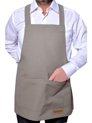 Mediterian Gri Çok Amaçlı Kloş Önlük, Şık ve Kullanışlı, Polyester, 64x75 cm