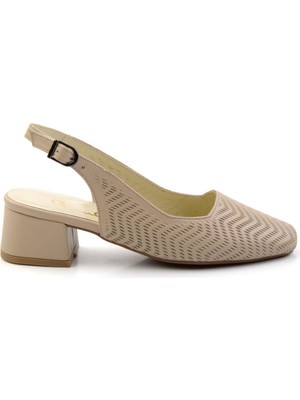 Bambi Bej Leather Kadın Klasik Topuklu Ayakkabı K01531252103