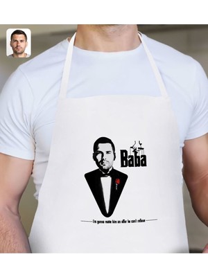 Mediterian Kişiye Özel Silüet Tasarımlı Beyaz Mutfak Önlüğü, 6'lı Set, Pamuk, Çok Renkli, TR