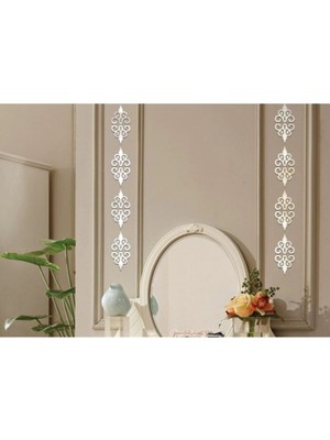 Dekoratif Süs Bordür Ayna Gümüş 20X Pleksi Dekoratif Bordür Ayna Antre 7*7cm