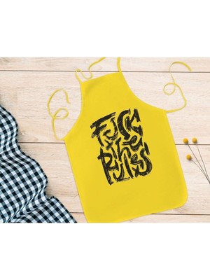 Mediterian Renkli sarı mutfak önlüğü, şık ve kullanışlı, pamuk-viskon-polyester malzeme