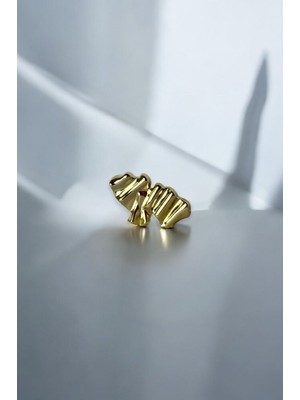 Metal Asimetrik Dalga Dokulu Broş