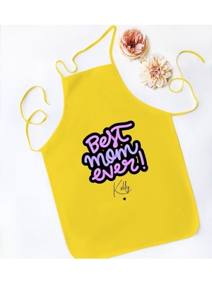Mediterian Kişiye Özel Sarı Mutfak Önlüğü, Renkli ve Şık Tasarım, Boyut: 77x150