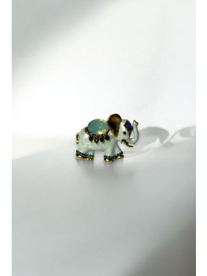 Metal Taş Detaylı Fil Broş