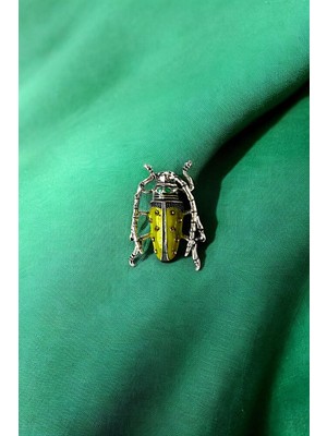 Metal Taş Detaylı Böcek Broş