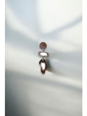 Metal Beyaz Mineli Sarkıt Broş