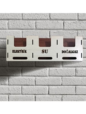 Apartman Ortak  Alan Elektirik Doğalgaz Su Fatura Kutusu Ahşap Mdf