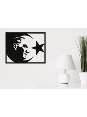 Atam&bayrak Duvar Süsü - Duvar Dekoru ( 40X25 cm )