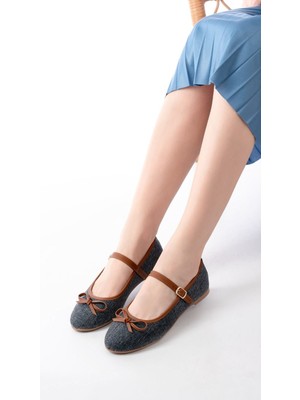 Aska Shoes 6321 Keten Günlük Baret Tokalı Babet