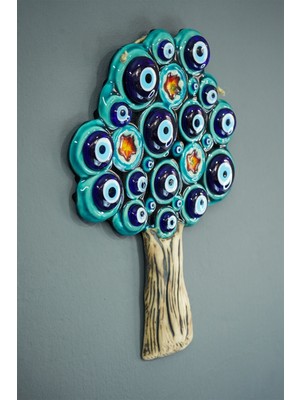 Hayat Ağacı (Büyük Boy) El Yapımı Duvar Süsü Hediyelik Nazar Boncuğu Süs Ev Hediyesi