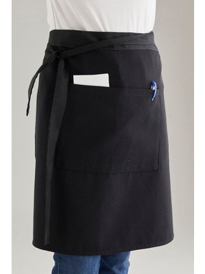 Mediterian Şık siyah mutfak önlüğü, rahat ve dayanıklı polyester, 50x70 cm