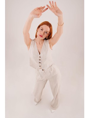 Passense Yelek ve Pantolon Mavi Şeritli Ikili Takım