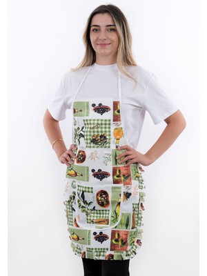 Mediterian Yeşil su geçirmez şık mutfak önlüğü, kullanışlı ve dayanıklı tasarım