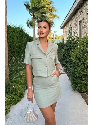 Passense Rainbow Kısa Kol Ceket Takım 9833