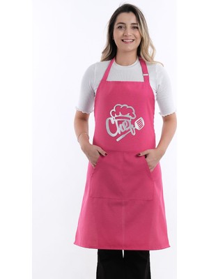 Mediterian Fuşya Unisex Mutfak Önlüğü, Şık ve Rahat Tasarım, 60x80 cm, Pamuk Polyester