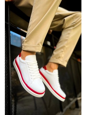 Santoni   Spor Erkek Ayakkabı Beyaz Kırmızı