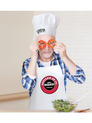 Mediterian Kişiye Özel Erkek Mutfak Seti, Renkli ve Eğlenceli Pamuk Tasarım 55x75