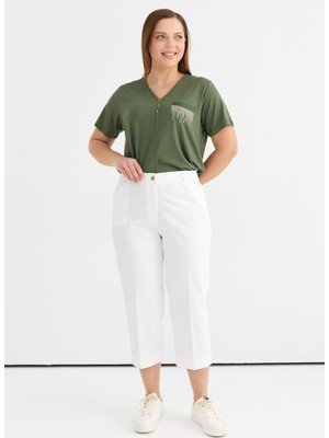 Selen Normal Bel Normal Ekru Kadın Pantolon 25YSL5362-BB