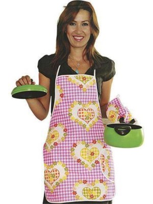 Mediterian Su Geçirmez Yıkama Önlüğü ve Eldiven Seti, Uzun Ömürlü ve Renkli Pratik Kullanım