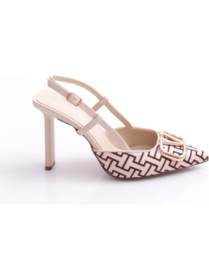 Dgn C5025 Kadin Arkadan Bağlamali Topuklu Ayakkabi