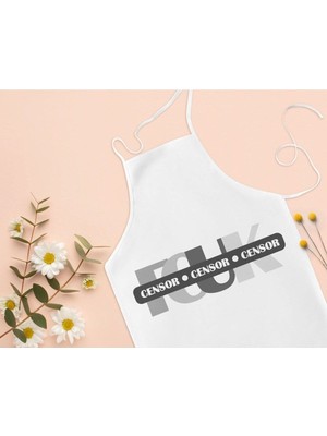 Mediterian Renkli tasarımlı beyaz mutfak önlüğü, pamuk polyester, aşçı ve hediye seçeneği