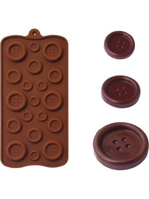 Teknotrust Düğme Silikon Kalıp Çikolata Sabun Kokulu Taş Mum Epoksi Kalıbı 19 Delikli