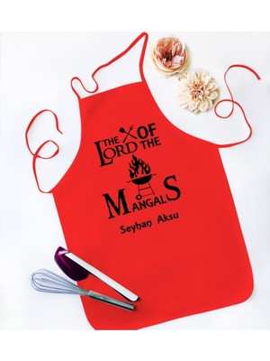 Mediterian Kırmızı ve renkli özel tasarım mutfak önlüğü, şık ve pamuklu kullanım keyfi sağlar