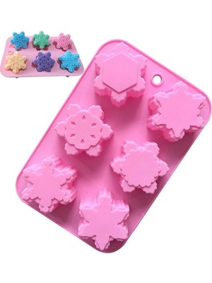 Teknotrust Silikon Kar Tanesi Desenli Sabun Çikolata Kek Kalıbı