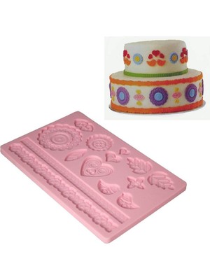 Teknotrust Kalp Yaprak Kuş Silikon Kalıp Şeker Hamuru Sabun Kokulu Taş Epoksi Çikolata Pasta Dekor Kenar Kalıb